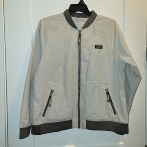 LL Bean 3 Season Bomber Jacket Beige Gray Birch Size XL Regular 512691